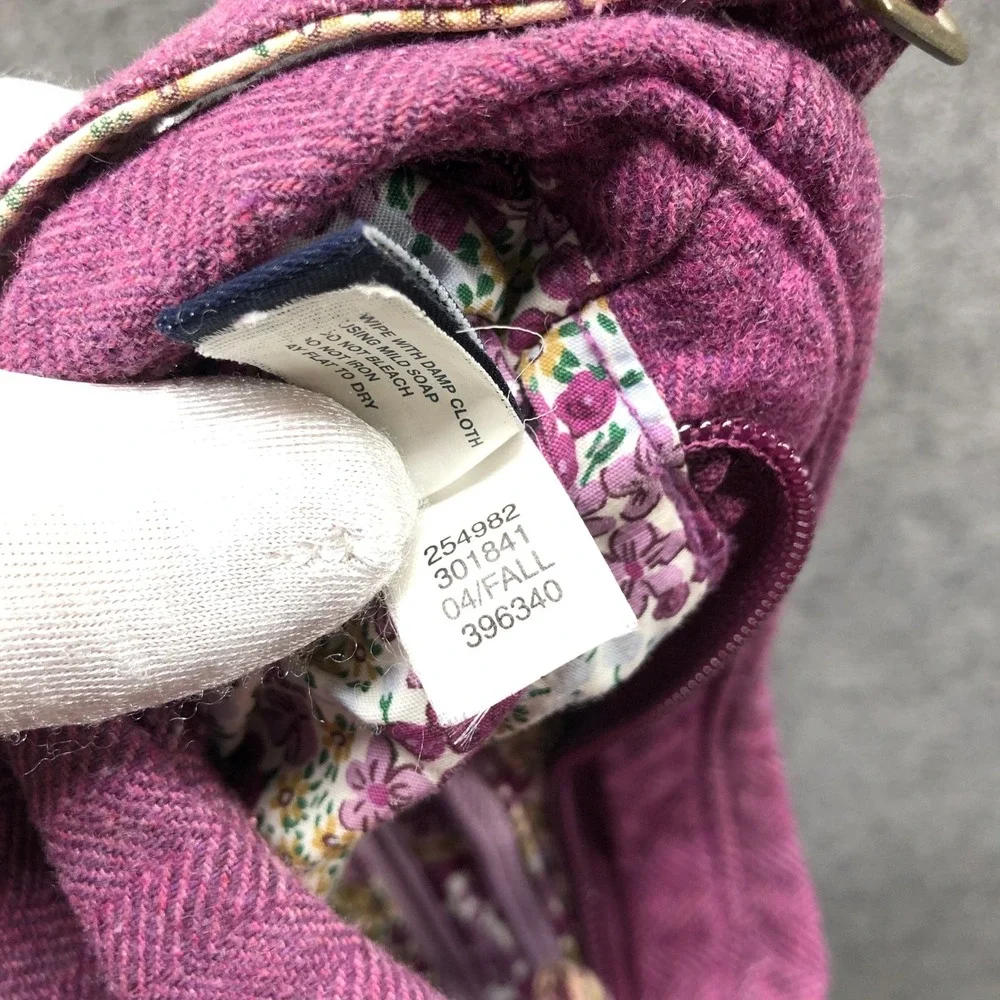 Vintage Y2k 2004 Gap Kids Purple Tweed Wool Mini Shoulder Bag Girls Flower